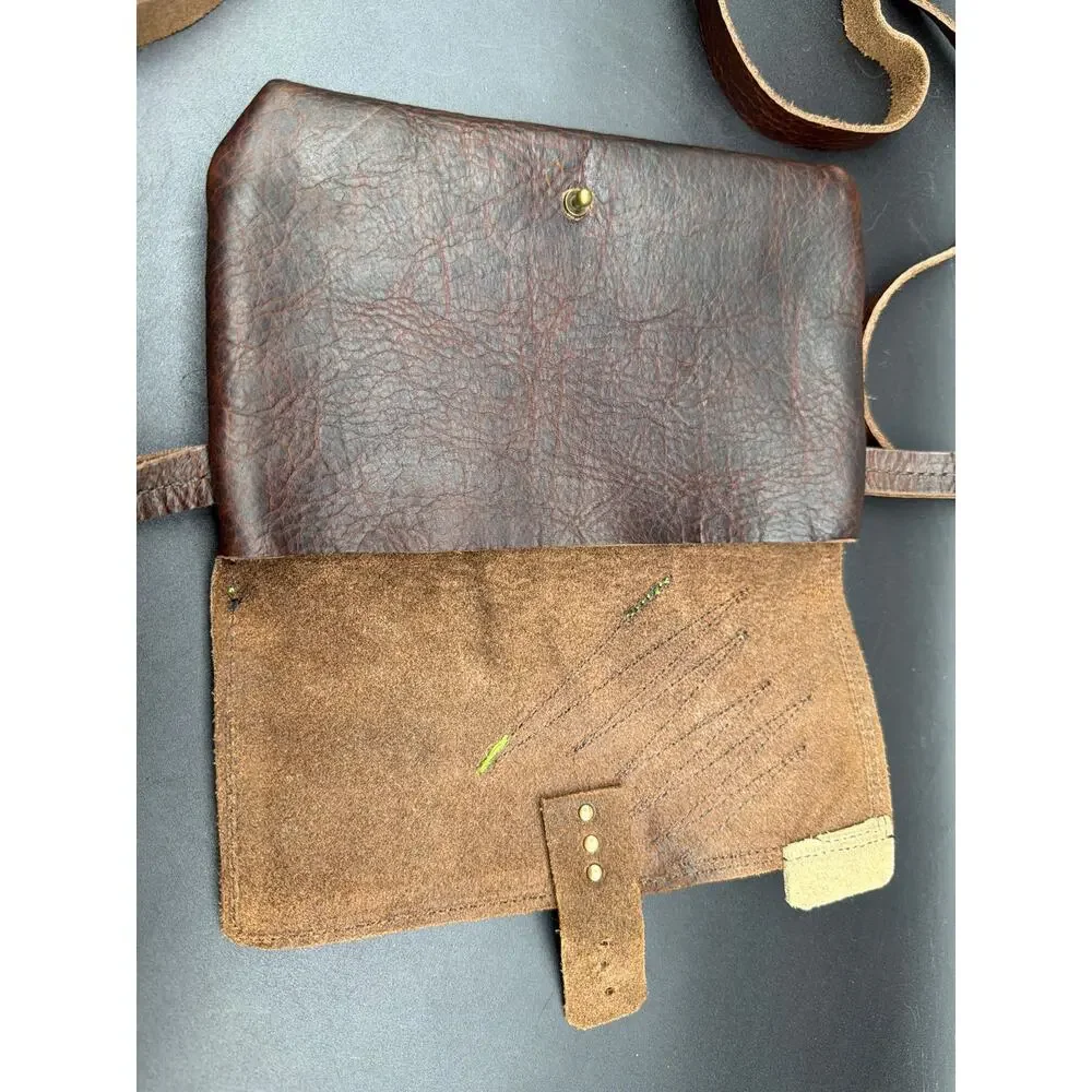 Maven Artisan Leather+Design Handmade Brown Crossbody Messenger Satchel Bag USA